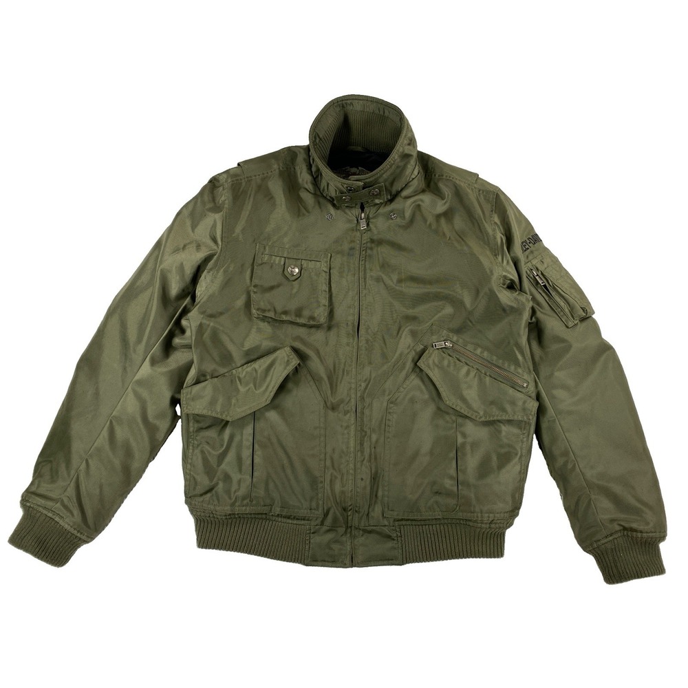 Harley Davidson Military Style Bomber Jacket Men's Medium Green